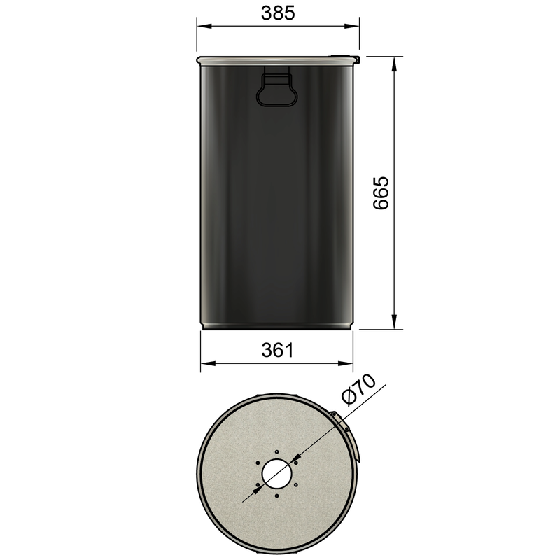 60LS - Fût en acier 60 litres