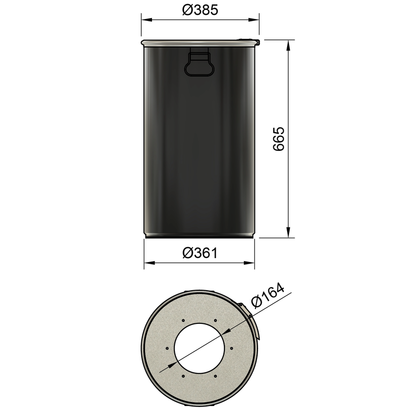 60LS - Fût en acier 60 litres