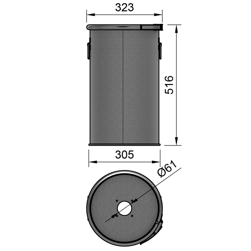 30LSST - Fût en acier inoxydable 30 litres