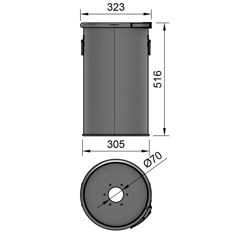 30LSST - Fût en acier inoxydable 30 litres