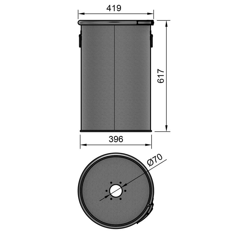 60LSST - Fût en acier inoxydable 60 litres