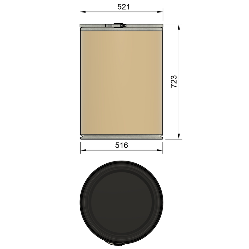 140LK - Fût Kraft 140 litres pour filtres cycloniques HVLP